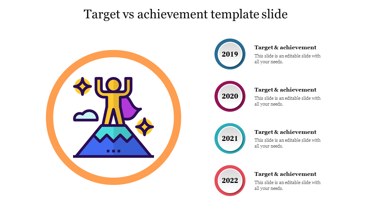 Target vs achievement template slide 